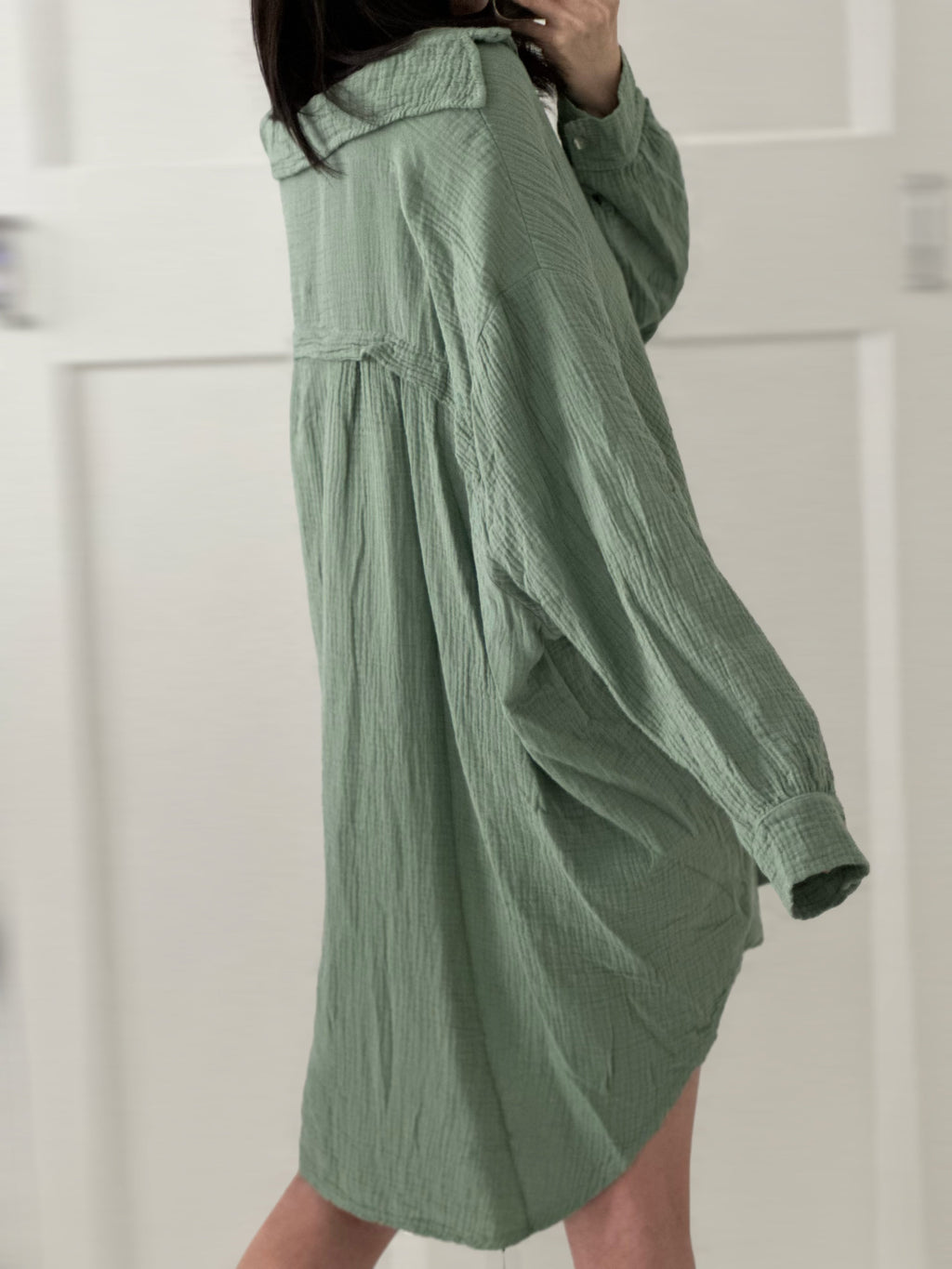 Blusa de muselina, oversize larga, 32 colores