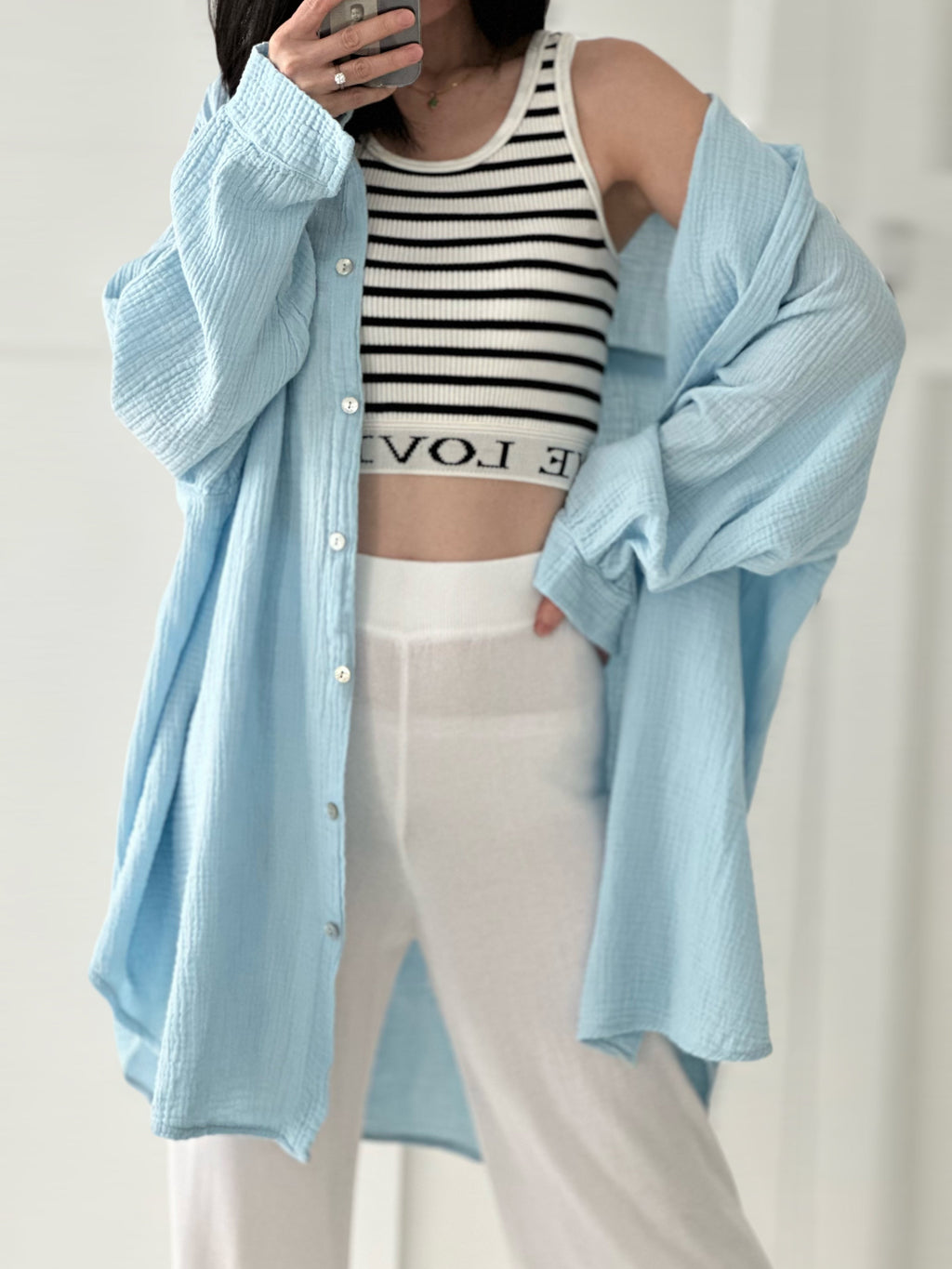 Blusa de muselina, oversize larga, 32 colores
