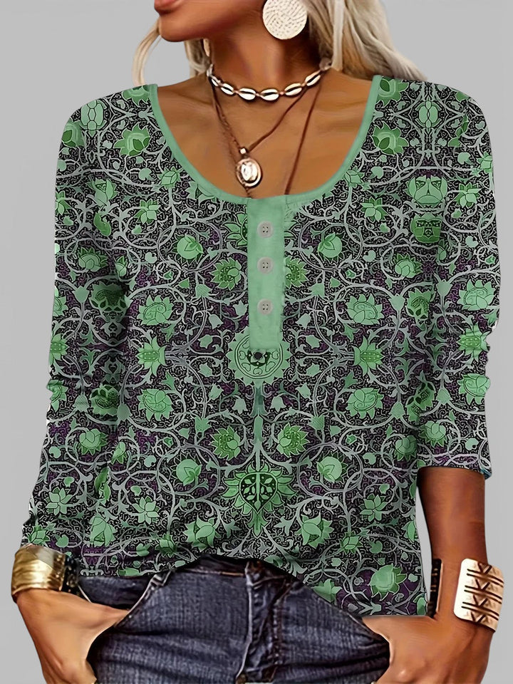 Noëlle, Blusa verde botánica de Zelira