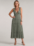 Konstanze | Vestido midi plisado con falda escalonada