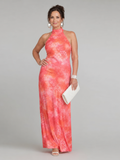 Lavinia | Vestido maxi halter estampado