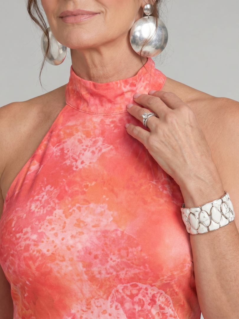 Lavinia | Vestido maxi halter estampado
