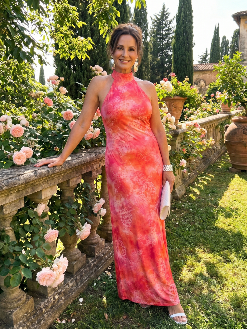 Lavinia | Vestido maxi halter estampado