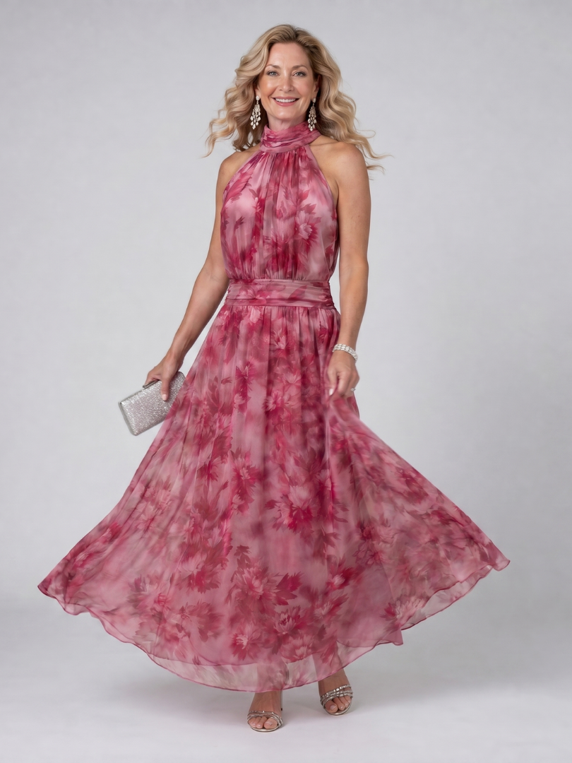 Lieselotte | Vestido midi de cuello halter suave