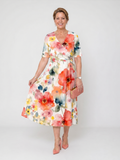 Lucia | Vestido midi floral de manga corta