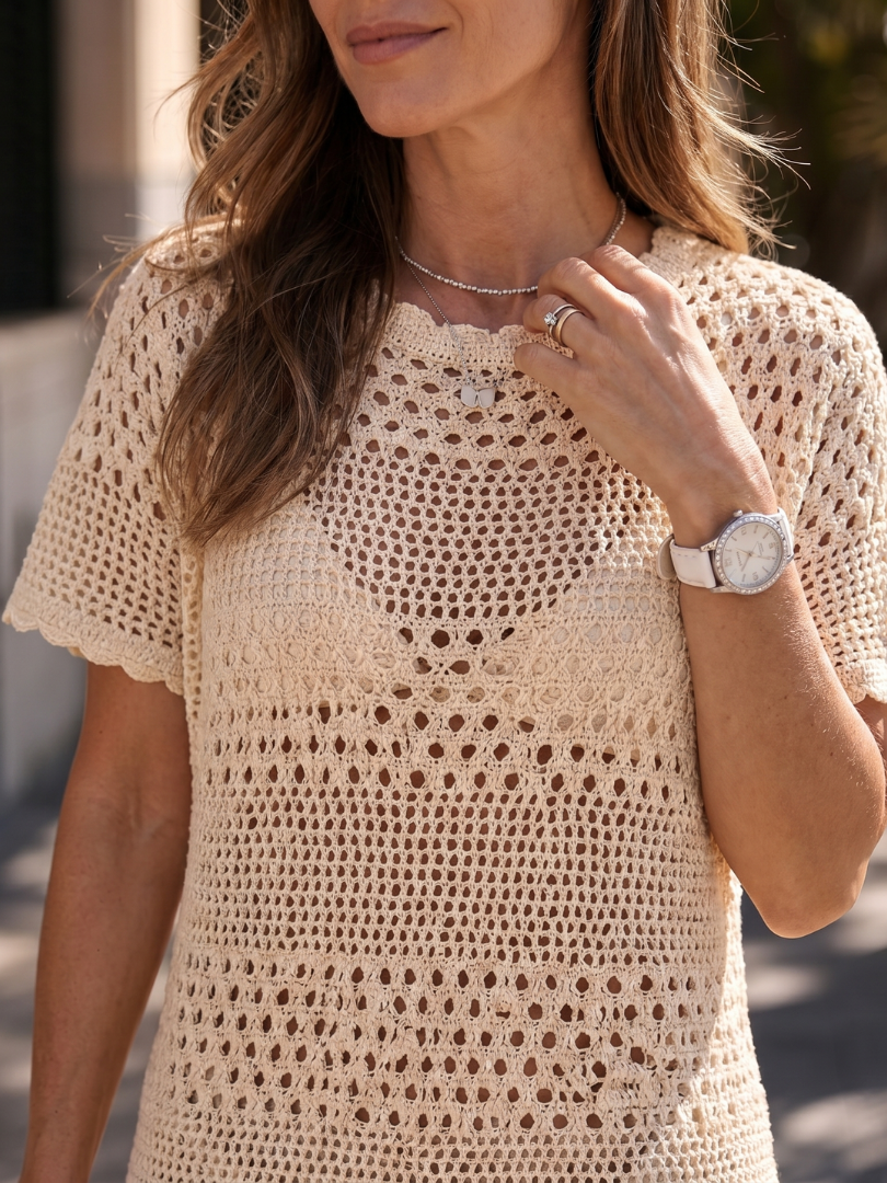 Maike | Vestido corto de crochet para superponer