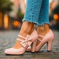 Margarete | Zapatos Mary Jane con tacón de bloque y lazo