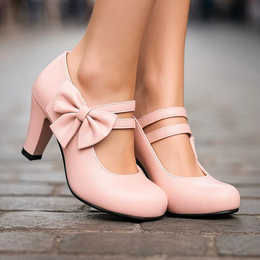Margarete | Zapatos Mary Jane con tacón de bloque y lazo