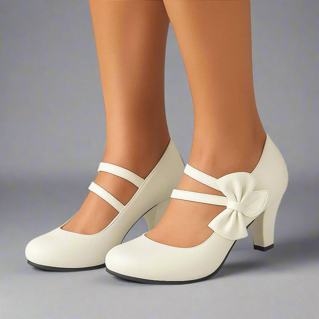 Margarete | Zapatos Mary Jane con tacón de bloque y lazo