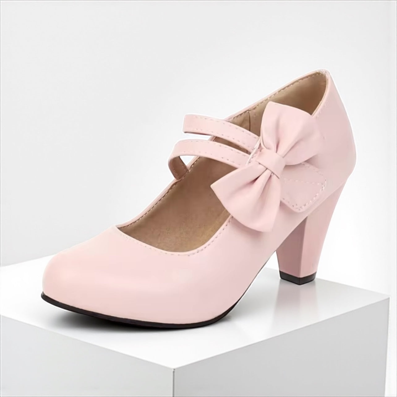 Margarete | Zapatos Mary Jane con tacón de bloque y lazo
