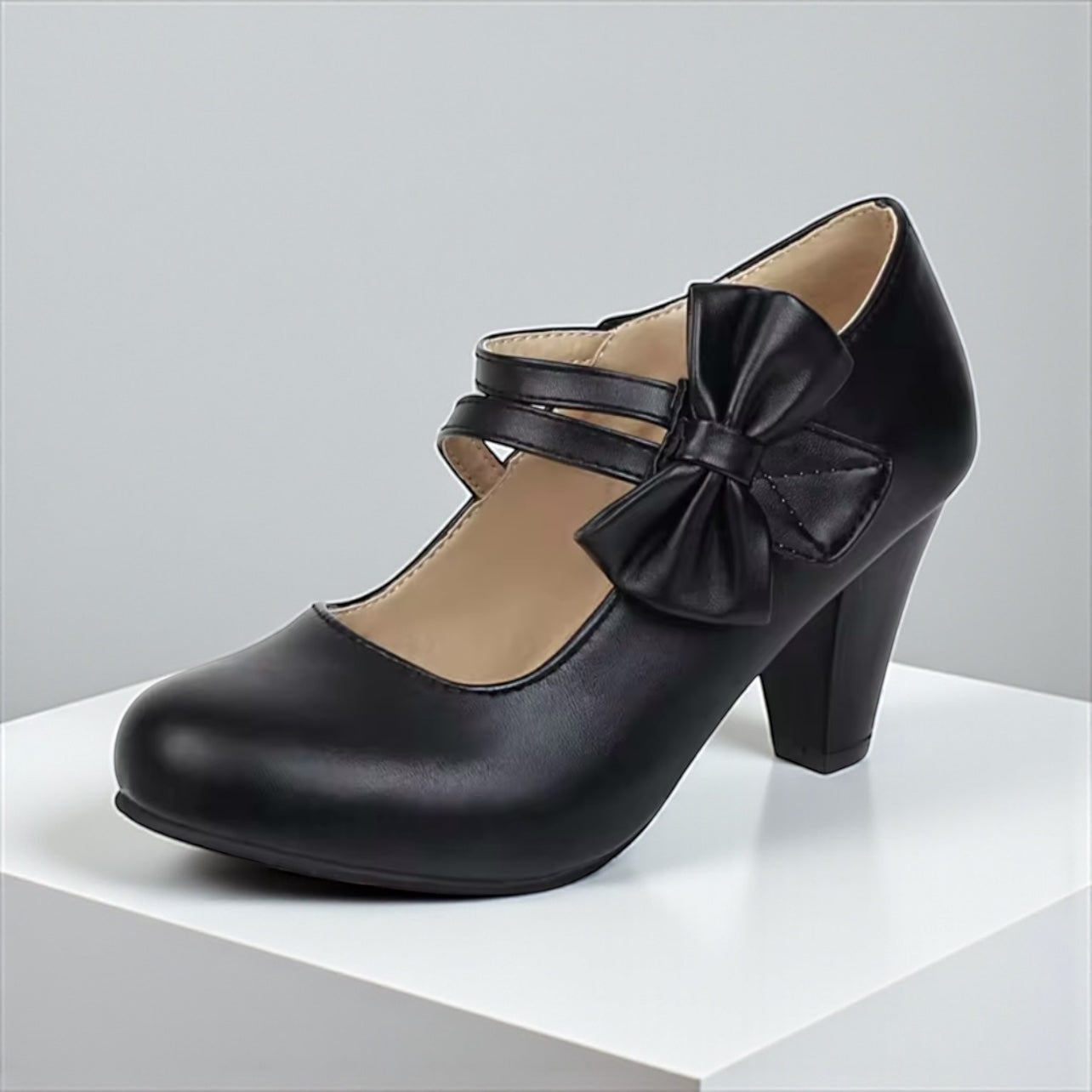 Margarete | Zapatos Mary Jane con tacón de bloque y lazo