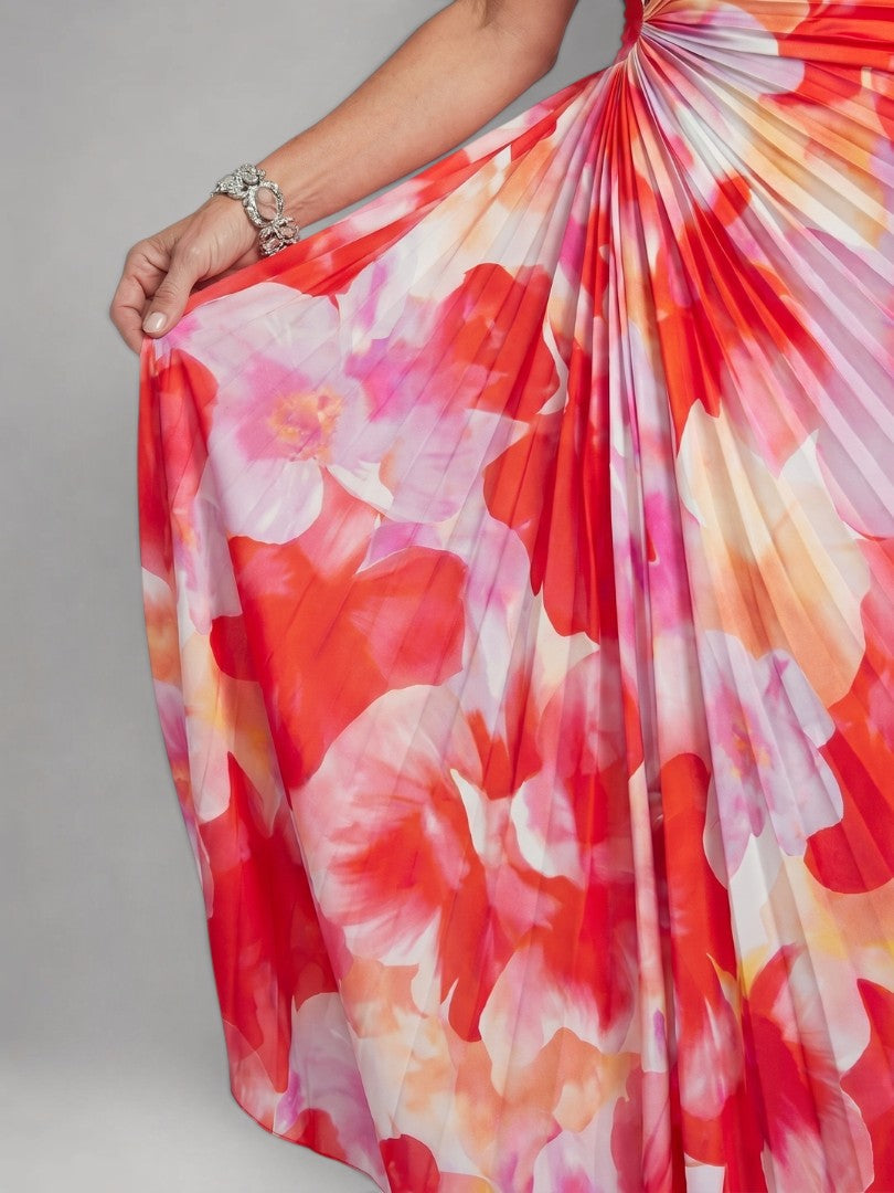 Melanie | Vestido midi asimétrico con plisado
