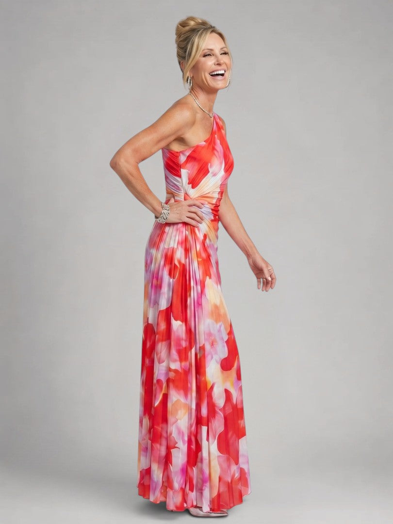Melanie | Vestido midi asimétrico con plisado