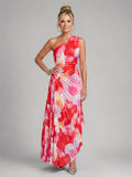 Melanie | Vestido midi asimétrico con plisado