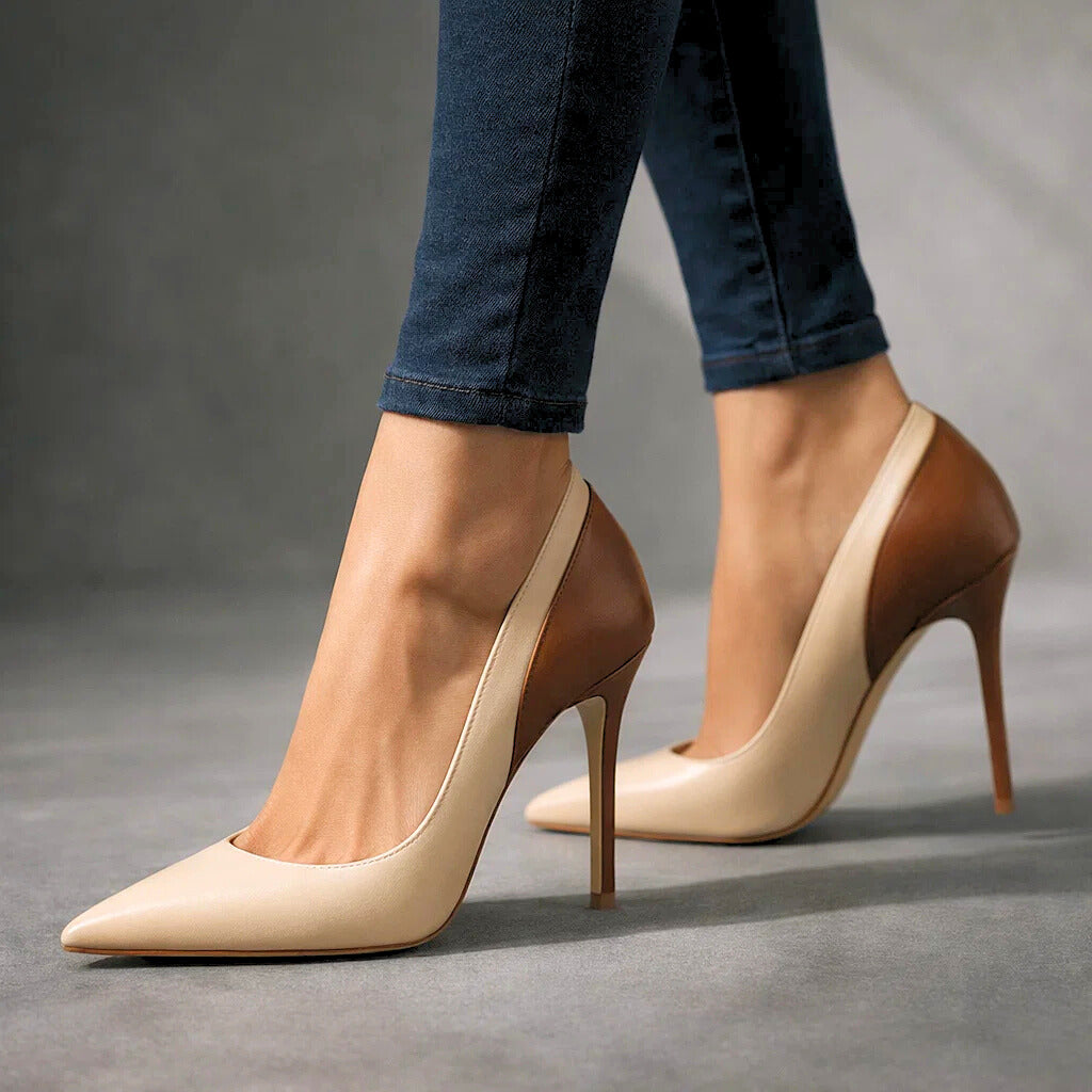 Ottilie | Zapatos de tacón de aguja de punta fina en diseño colorblock