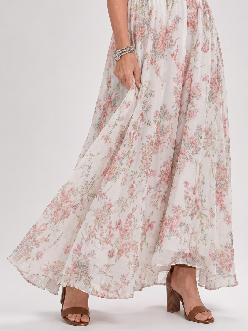 Ottilie | Vestido midi floral de falda amplia