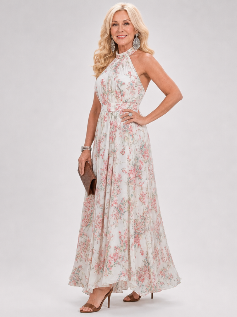 Ottilie | Vestido midi floral de falda amplia
