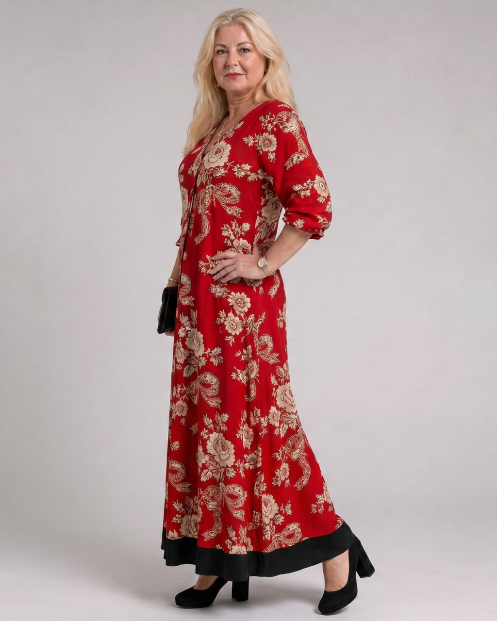 Romy | Vestido midi boho con estampado floral vintage