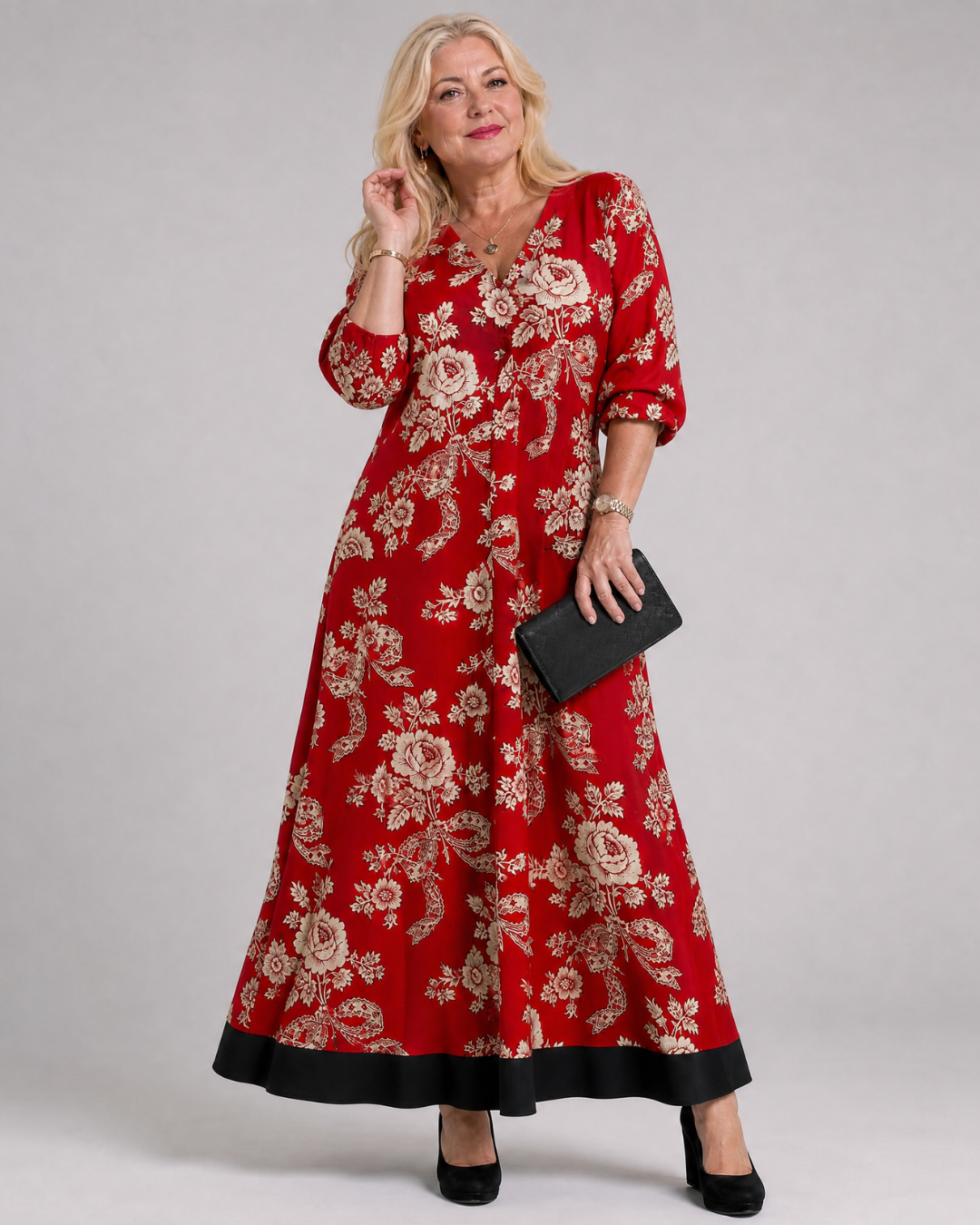 Romy | Vestido midi boho con estampado floral vintage