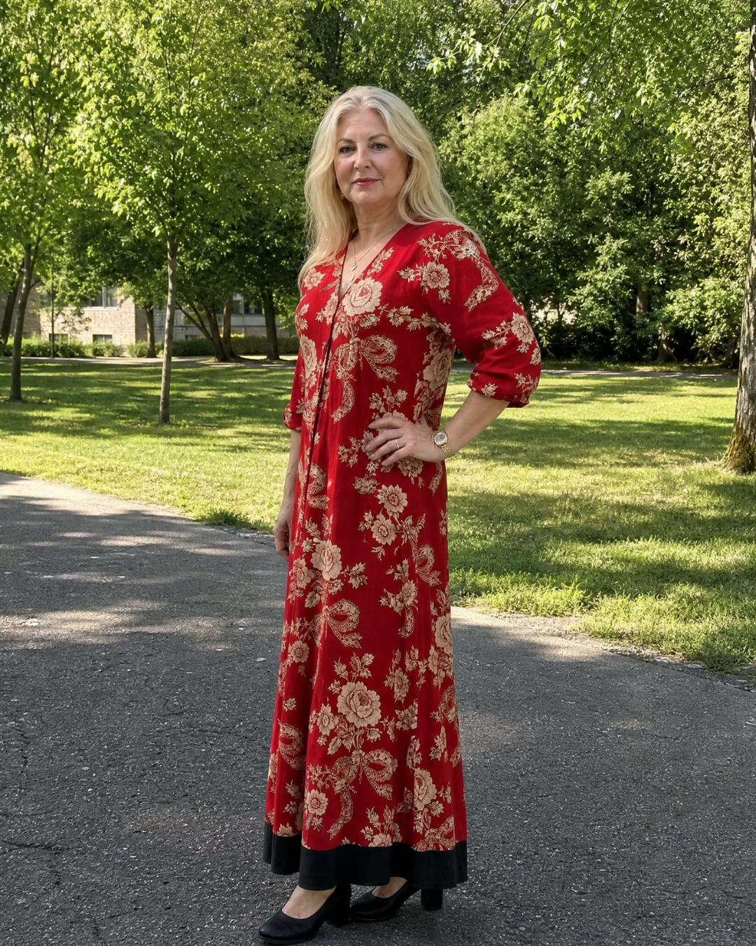 Romy | Vestido midi boho con estampado floral vintage