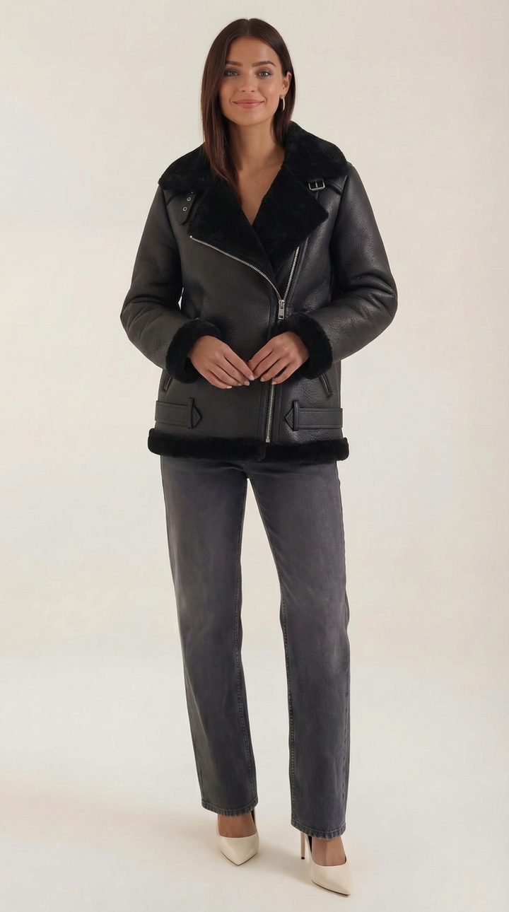 Chaqueta Christine de forro polar con cinturón - Zelira