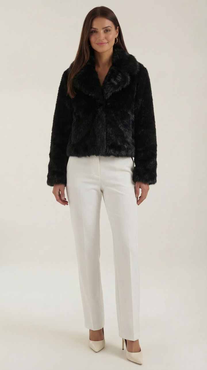 Chaqueta Debra de Piel Sintética Negra - Zelira