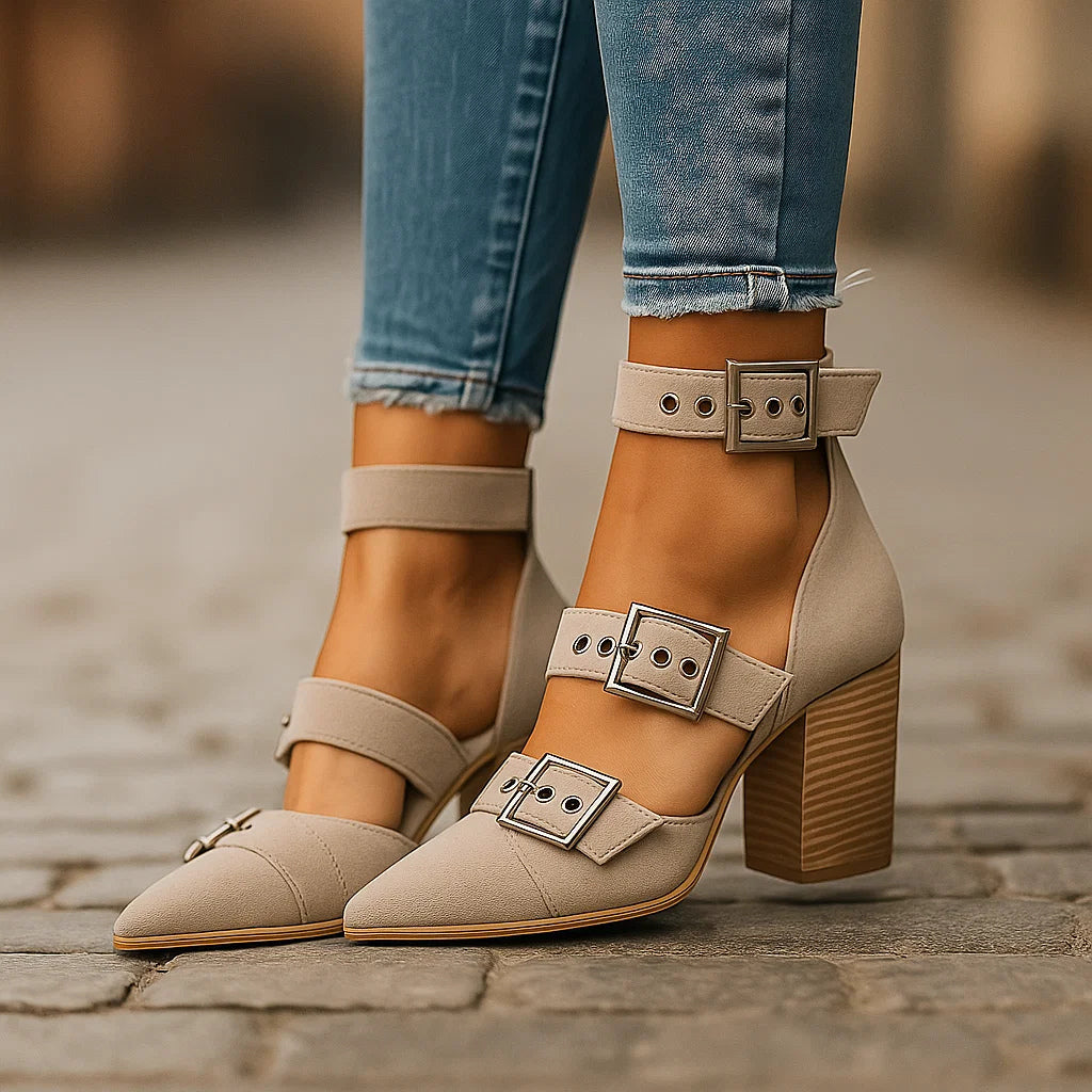 Rosalie | Elegantes zapatos de tiras con tacón ancho