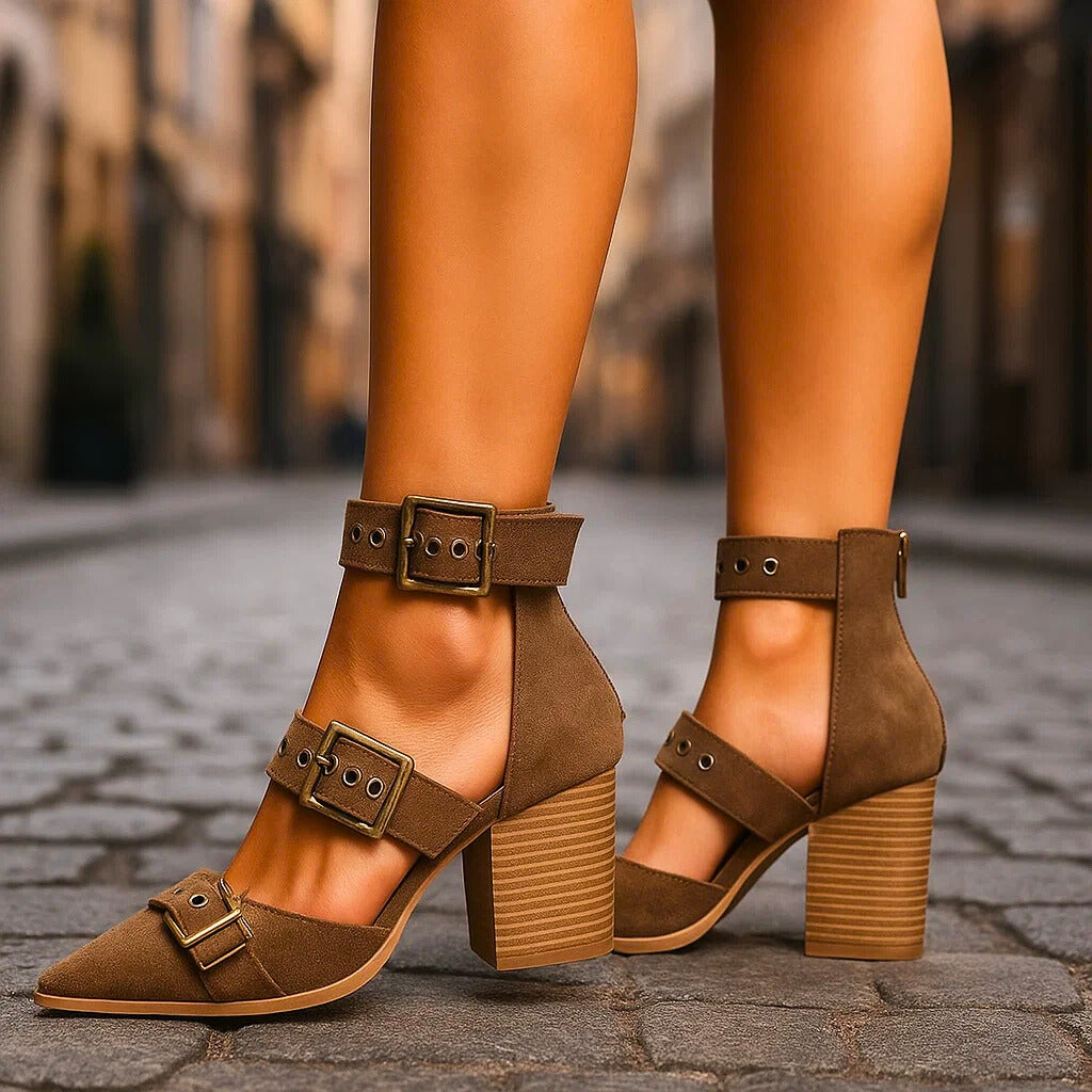 Rosalie | Elegantes zapatos de tiras con tacón ancho