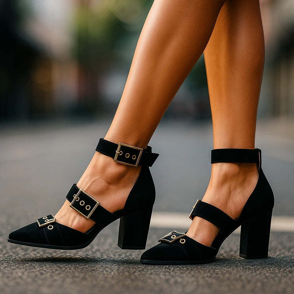 Rosalie | Elegantes zapatos de tiras con tacón ancho