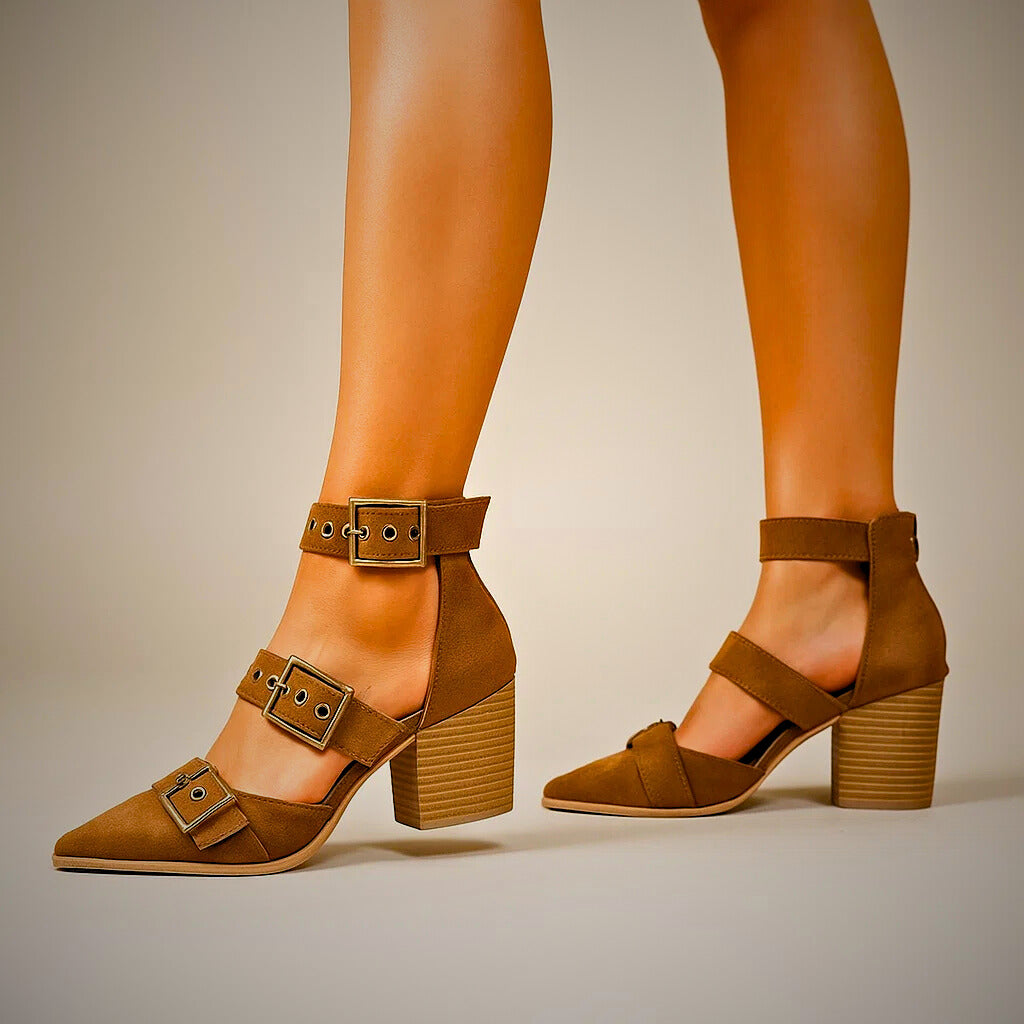 Rosalie | Elegantes zapatos de tiras con tacón ancho