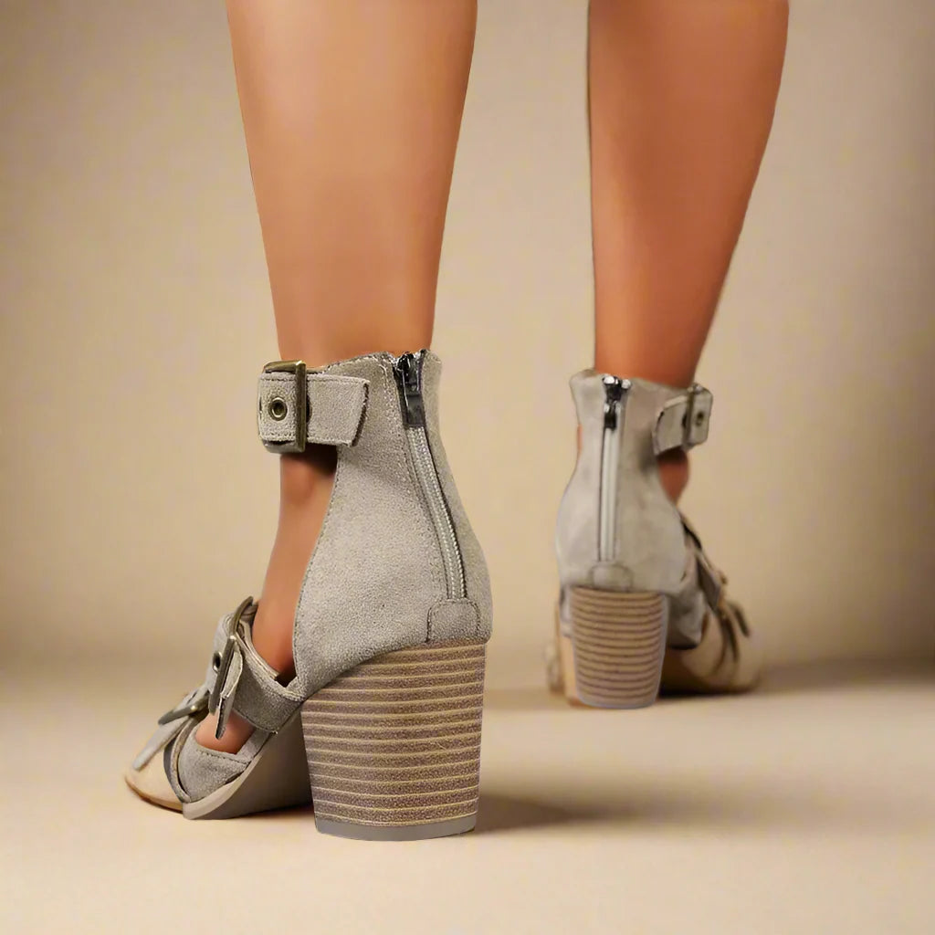 Rosalie | Elegantes zapatos de tiras con tacón ancho