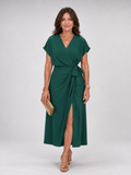 Rosalie | Vestido midi cruzado de manga corta