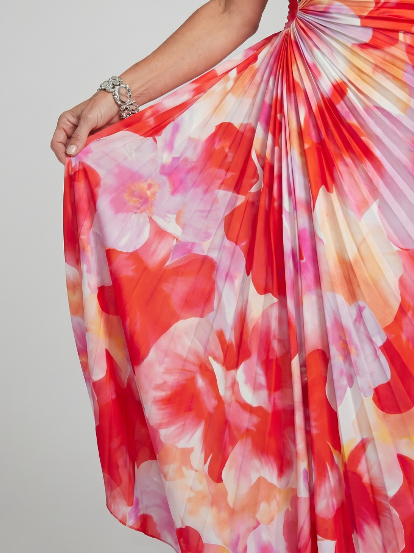 Rosalinde | Vestido midi plisado con hombros descubiertos