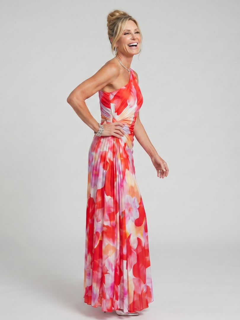 Rosalinde | Vestido midi plisado con hombros descubiertos