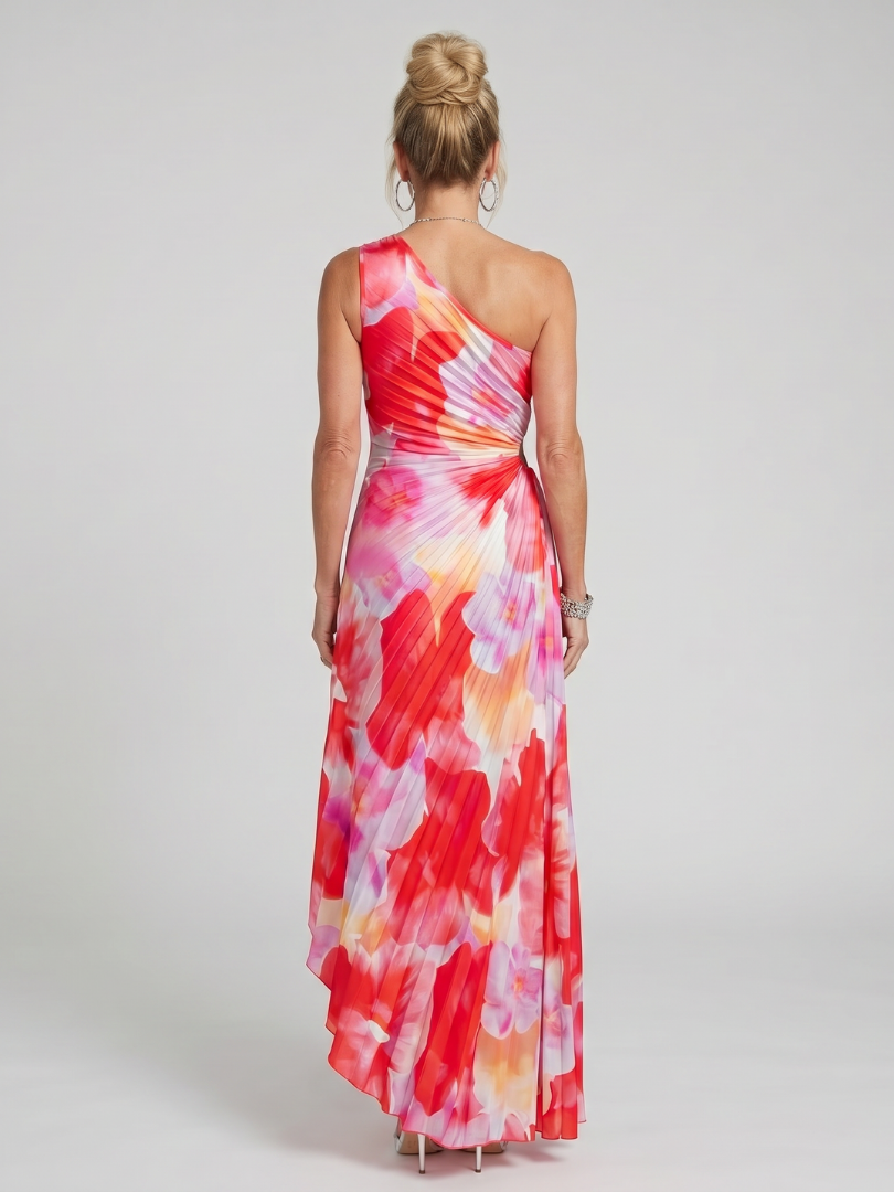 Rosalinde | Vestido midi plisado con hombros descubiertos