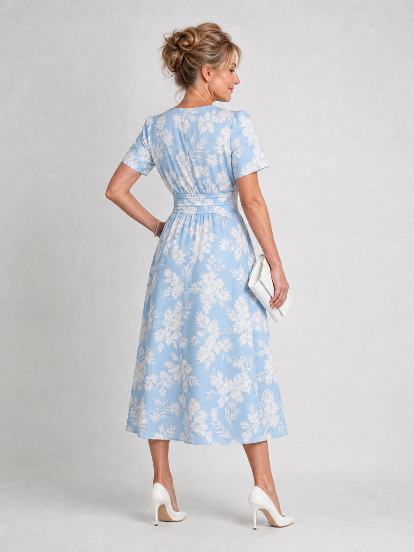Theodora | Vestido midi floral con escote en V