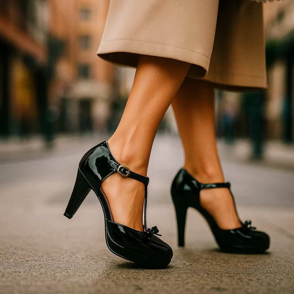 Valentina | Elegantes zapatos de pulsera con lazo