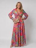 Viktoria | Vestido maxi floral con falda de volantes escalonados