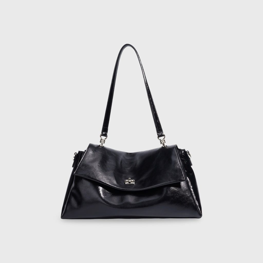 Wilhelmina | Bolso de piel auténtica con acabado brillante