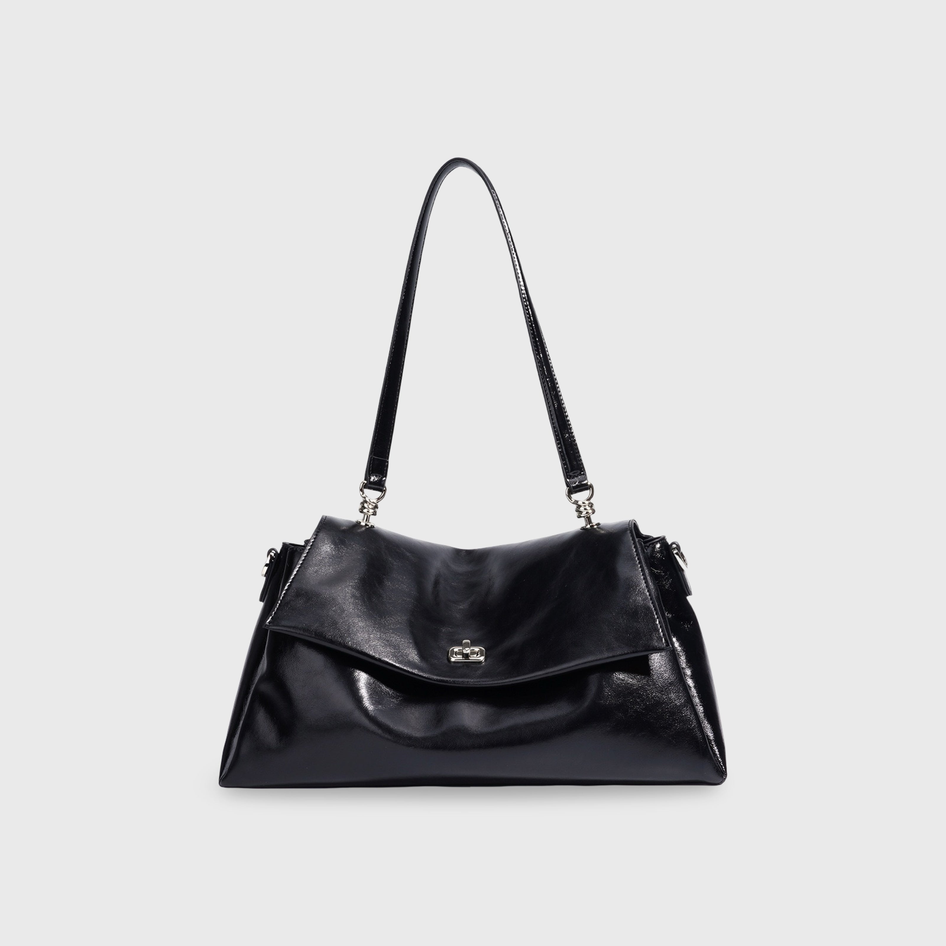 Wilhelmina | Bolso de piel auténtica con acabado brillante