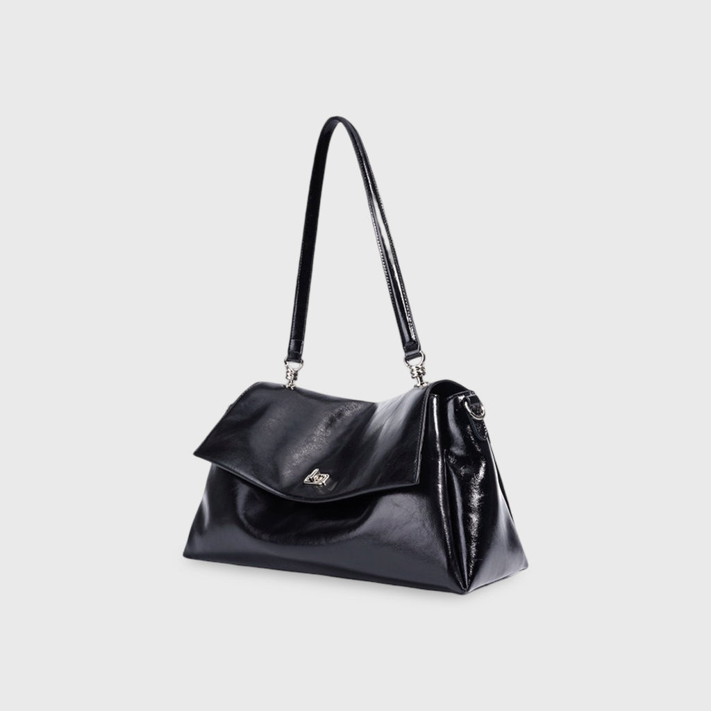 Wilhelmina | Bolso de piel auténtica con acabado brillante