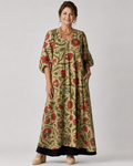 Wilhelmine | Vestido midi boho con estampado botánico